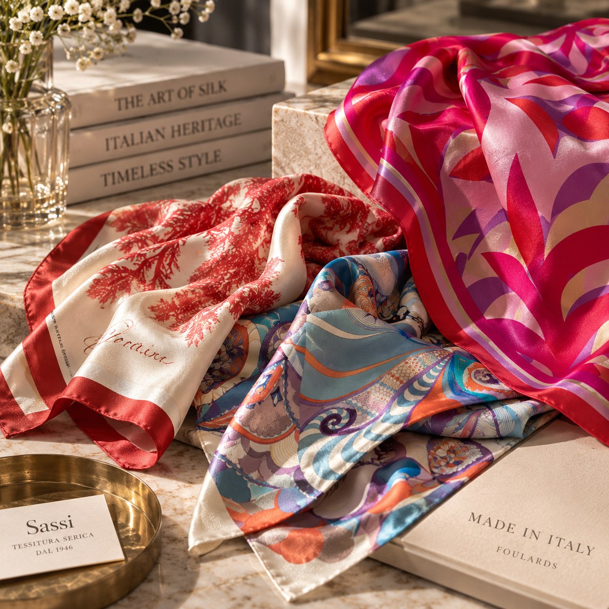 Foulard di seta stampati
